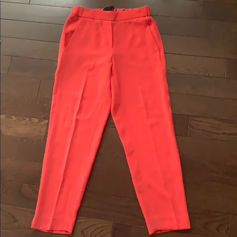 J. Crew Coral Stretch waistband pants